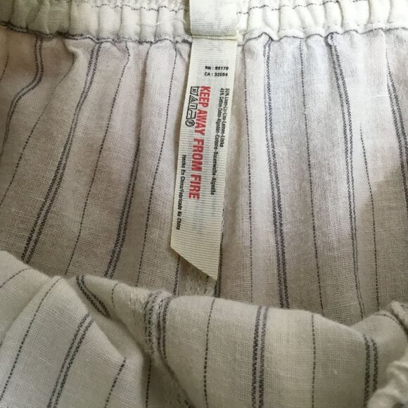 INTIMATELY FREE PEOPLE Women Striped Wide Leg Slit Cropped Pants XS Drawstring - Picture 4 of 9